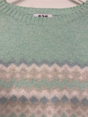 525 America Mint & Cream Zigzag Crewneck Sweater